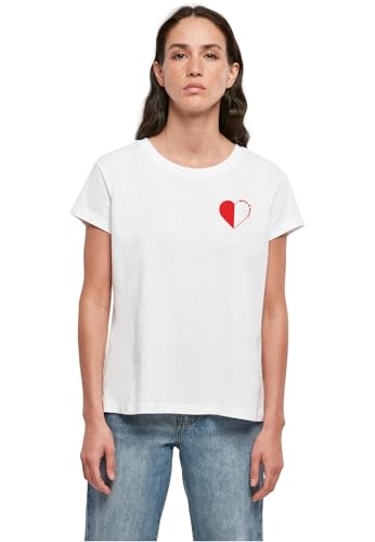 Miss Tee Be020-queen of Hearts tee Camiseta, Blanco, M Mujeres