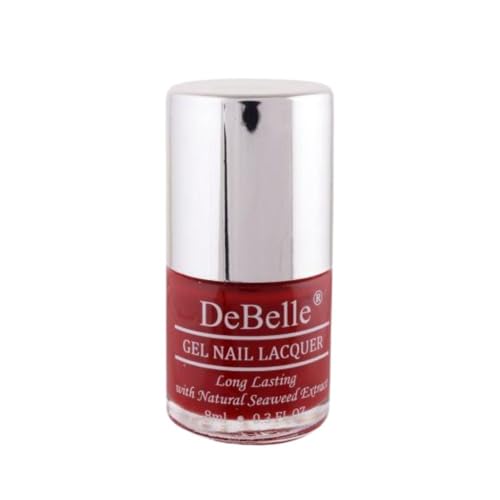 Image of DeBelle Gel Nail Polish Moulin Rouge (Maroon Nail Paint)|Non UV - Gel Finish |Chip Resistant | Seaweed Enriched Formula| Long Lasting|Cruelty and Toxic Free| 8ml