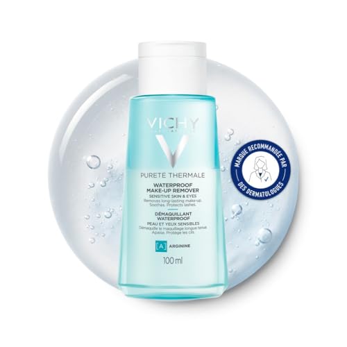 Vichy Pureté Thermale Démaquillant Waterproof Yeux et Lèvres Formule Biphasée Sans Fini Gras Protège et Fortifie les Cils Convient aux Peau et Yeux Sensibles 100 ml