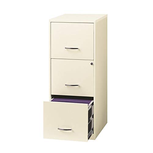 Scranton & Co 18" Deep 3 Drawer Vertical File Cabinet in Pearl White