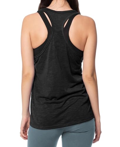 Image of Sexy Basics Women's Everyday Flowy Burnout Slub Racer Back Tanks | Active Workout Tops | Multi Packs & Colors