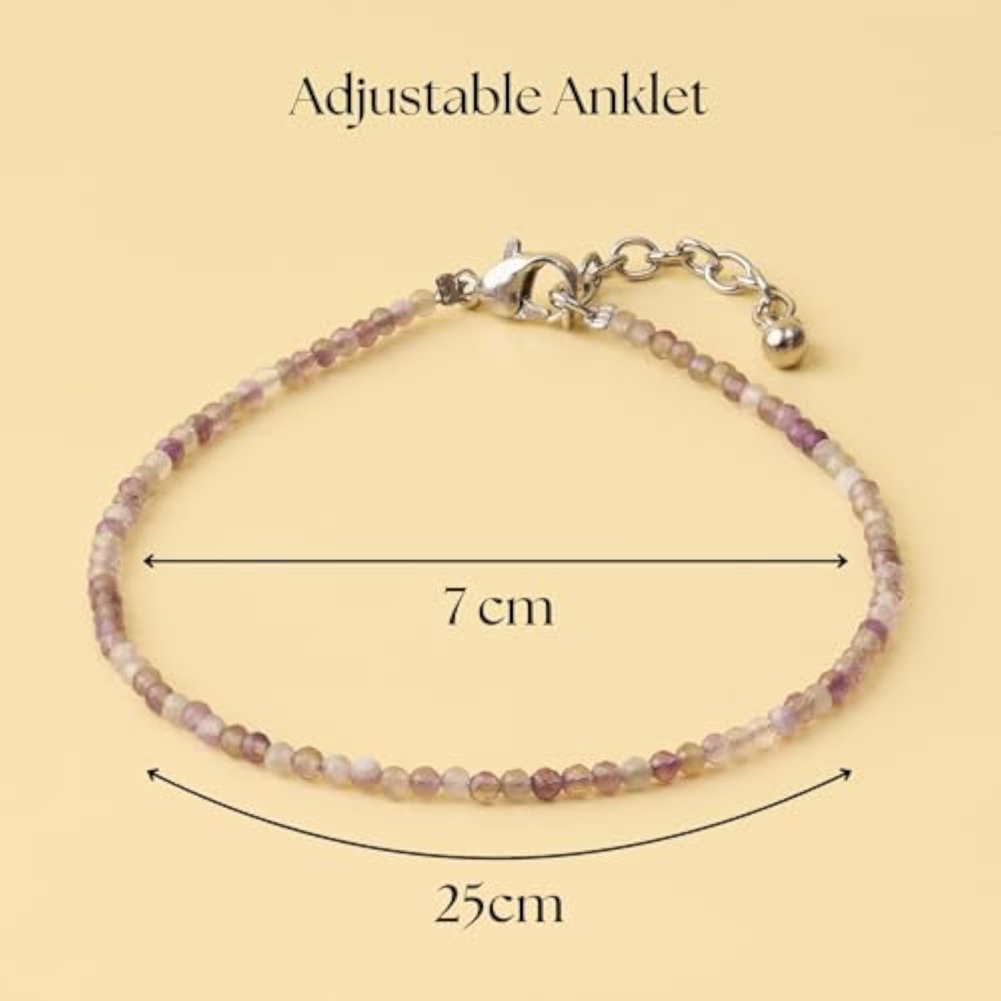Amethyst Natural Stone Anklet for Calmness & Clarity