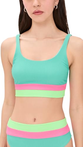 Beach Riot Womens Mackenzie Top Strawberry Ice Colorblock Small