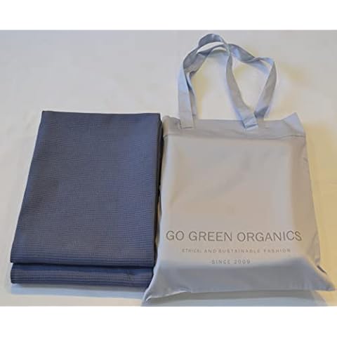 GO GREEN ORGANICS, Waffle Bath Towel Pack of 2, 30.5x58 INCHES, 100% Natural Organic Cotton, GOTS Certified (Folkstone Grey) Super ABSORBANT & Quick Dry, NO SOFTENERS, Environment Friendly Cover