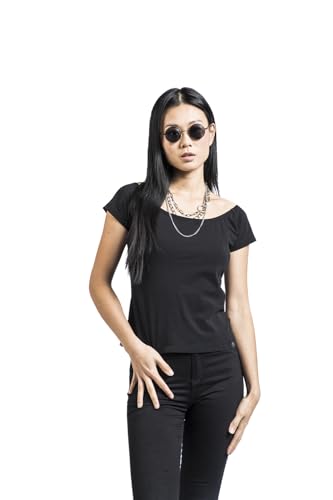 Black Premium By Emp Donna T-Shirt Nera Con Scollo A Barchetta M - 4