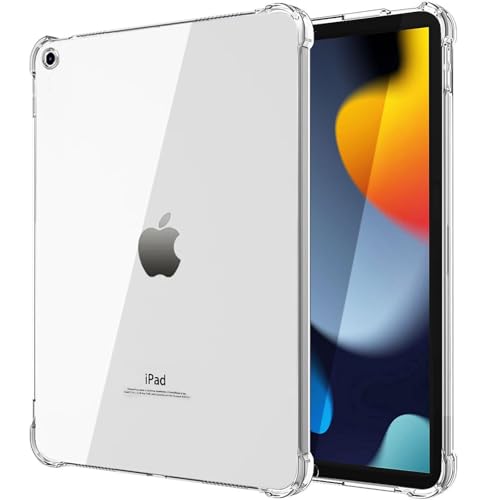 Image of GALTD Clear Case for iPad 10.2-Inch 9th/8th/7th Generation, 2021/2020/2019 Model, iPad 9/8/7, Soft TPU Shockproof Transparent Back Bumper Cover with Raised Edge
