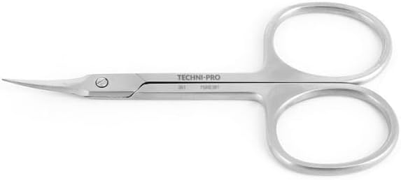 Techni-Pro 758IE361 Scissors, High Precision, Extra Fine, Curved Blade, Miniature Work, 3.4'/87mm L