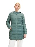 TOM TAILOR Denim Damen Steppmantel mit Kapuze 1031391, 19643 - Green Dust, S