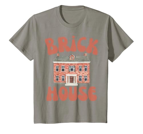 Brick House Retro 70's Vintage Style Costume Themed Funny T-Shirt, Youth, Slate Grey, X-Small