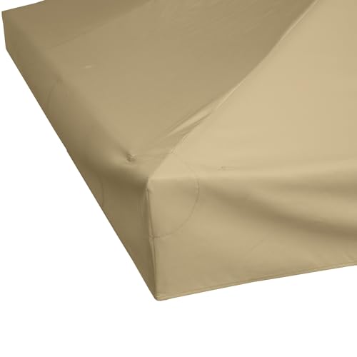 Outsunny 3(m) 2 Tier Garden Gazebo Top Cover Replacement Canopy Roof Deep Beige - Image 9