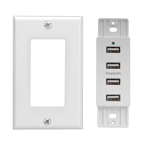 Magnadyne Wc-Usb-W White Wall Mount 4 Usb Charging Ports (White Wall Plate Included) #TOP1