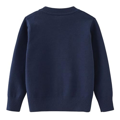 Girls V-Neck Cardigan with Pocket Solid Color Casual Knit Coat Kids Boys Long Sleeve Sweater Cardigan for School2