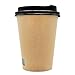 Produktbild Wellsamed WELLSACUP 100 Pappbecher 300 ml mit Deckel, Kraftpapier Natur, geeignet für Heißgetränke, Coffee to Go, Business, Veranstaltungen, Party