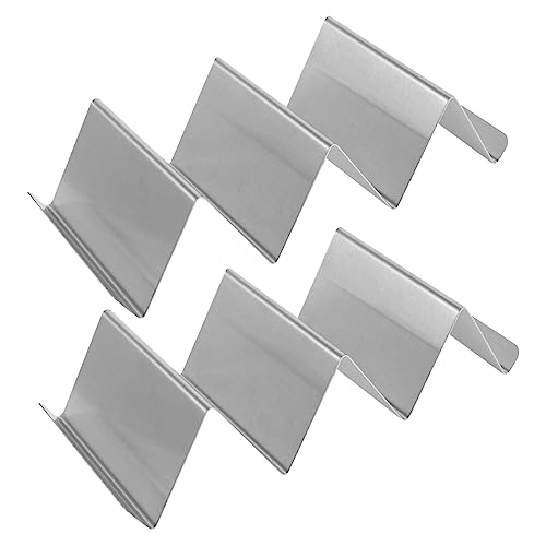 Alipis 2Pcs Stainless Steel U Shape Thin Pancake Clamp Ergonomic Taco Rack for Tacos Burritos Hot Dogs Stainless Steel Tableware for Home Party Use