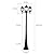 PARTPHONER Outdoor Lamp Post Light 3-Head, Classic Black Light Pole with Clear Glass Panels, E26 Base Maximum 100W (3 LED Bulbs Included), Waterproof Street Light for Backyard, Garden, Driveway