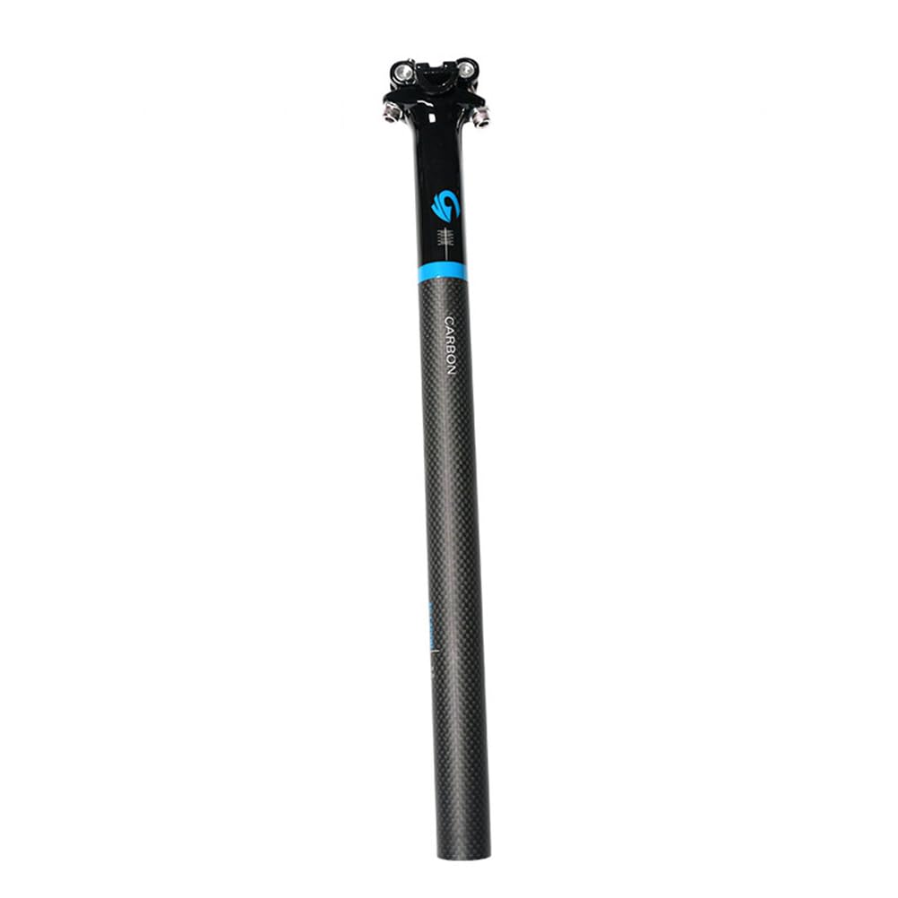 OYHN Tige de Selle de vélo Carbone VTT 27.2/30.8/31.6mm Vélo de Route Longue 13.8inch (350 mm) 400mm avec Pince de réglage Micro Accessoires de Vélo,Bleu,27.2 * 350mm