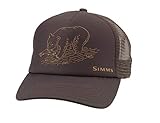 Simms Adventure Trucker Fishing Hat, High Crown Fit Mesh Back, Coffee
