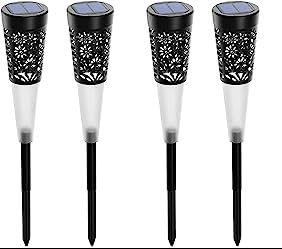 Ahuja Internationl Solar Lights Outdoor Stainless Steel Lights Waterproof, LED Solar Powered Outdoor Lights Solar Garden Lights for Pathway Patio Yard Warm White (Pack of 4)-image-41