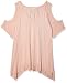 Paper + Tee Women's Plus-Size V-Neck Cold-Shoulder Uneven Hem Top