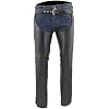 Milwaukee Leather Women's Black Premium Leather Motorcycle Rider Chaps w/Deep Hip Pockets/Back Thigh Laces-ML1173-2X-Small