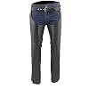 Milwaukee Leather Women's Black Premium Leather Motorcycle Rider Chaps w/Deep Hip Pockets/Back Thigh Laces-ML1173 - Medium