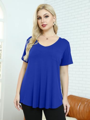 Image of BELAROI Women Plus Size Tops V-Neck Tunics Shirts