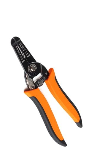 GOLDTOOLS Pince à dénuder multifonction 180mm, Poignée Ergonomique Bi-Matière, Peut être utilisée pour couper, Dénuder et sertir les câbles (Pince à dénuder 0.6-2.6mm)