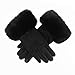 bawilom Winter Warm Gloves Faux Fur Sherpa Lined Gloves for Women - Fashion Soft Windproof Plush Glove for Cold Weather