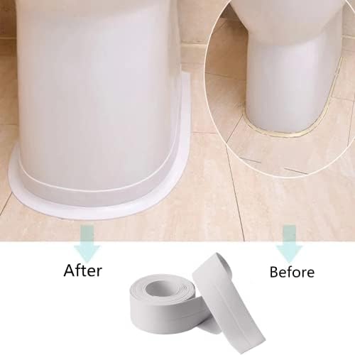 LONGSHUNXING Caulk Strip,White Self Adhesive Tape Waterproof Sealing Tape for Kitchen,Bathroom,Toilet,Floor,Bathtub PE Tub and Wall Sealing Tape 11ft/3.2m x 0.12ft/0.38m (L x W)
