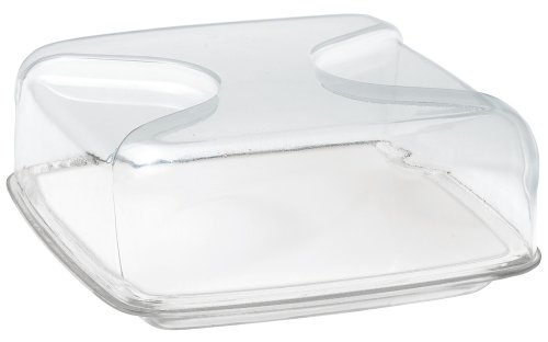 Guzzini, Cloche À Fromage Carrée Gocce, 25,5 x 25,5 x h11,5 cm Taille Unique Transparent