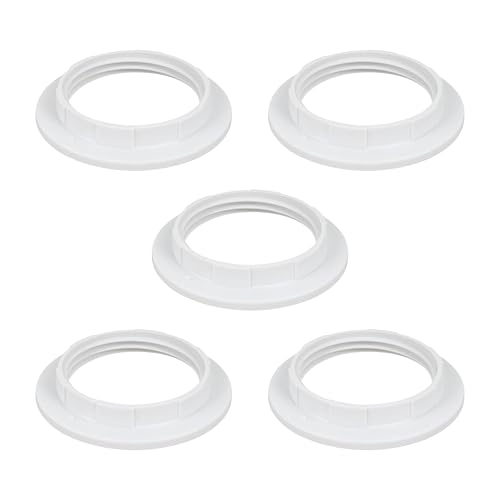 Image of E27 /E26 Universal Lamp Holder Dustproof Fixing Ring Compatible with Glass Lampshade /Lamp Fixture Buckle Ring Lampshade Locking Ring Accessories White 5Pcs