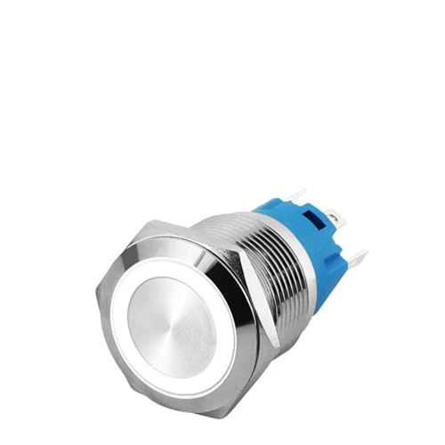 Pulsador metálico 16mm con enclavamiento seguro y testigo LED 220V