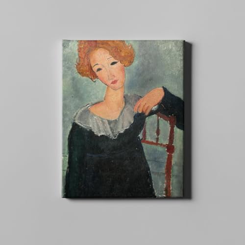 Lienzo de mujer con pelo rojo de Modigliani, cuadro de salón mediano Spiffing Prints