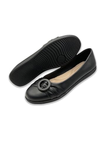 Image of BEST TRENDY Women's Comfort Pointed Toe Skimmer Ballet Flats Shoes Women's Oxfords Mary Jane T-Strap Oxford Shoes