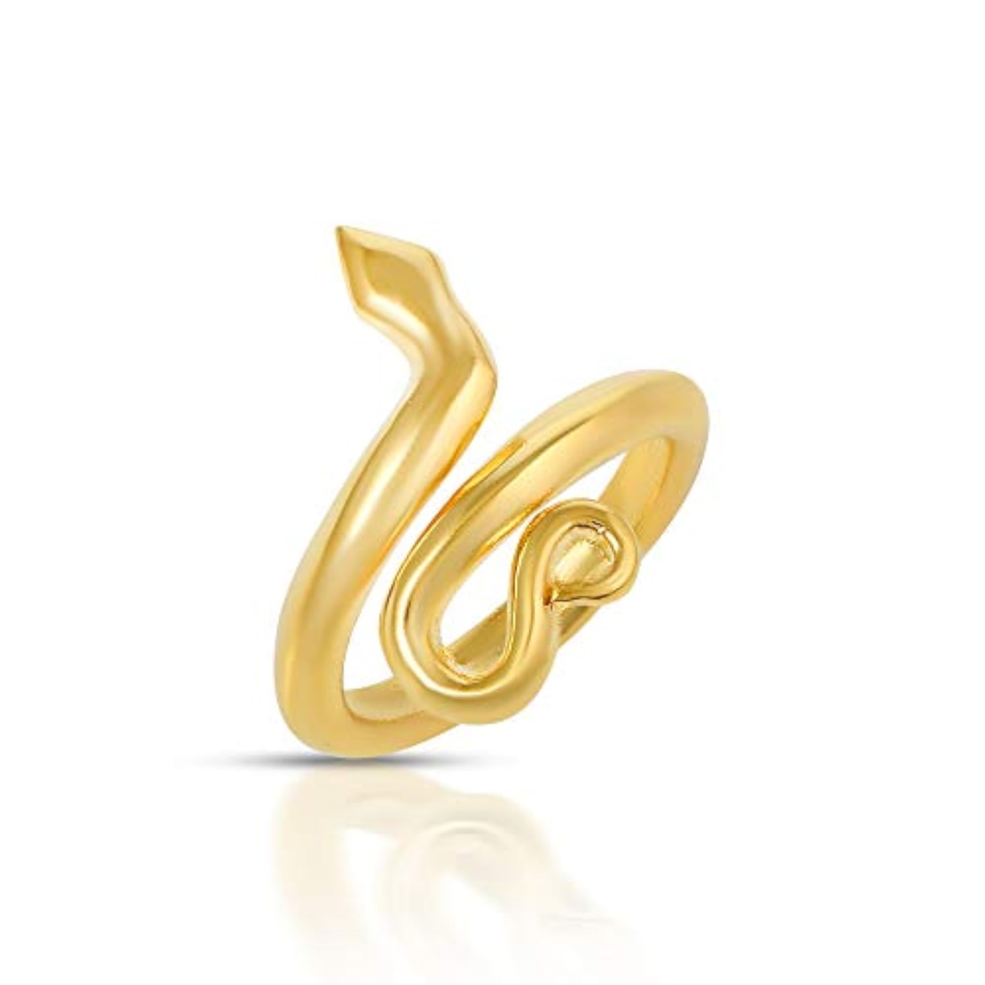 Brass Gold Plated Nagdevta Snake Adjustable Ring, Unisex