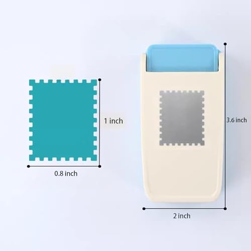 Image of 1X0.8inch Rectangular Postage Stamp Puncher,Lever Action Paper Punch for Scrapbook Supplies Crafting Card Making