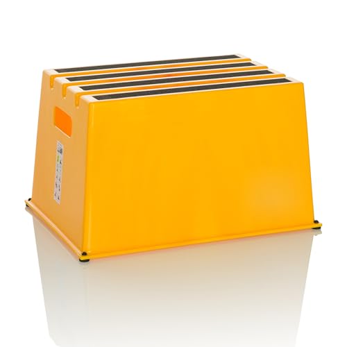 hjh OFFICE Taburete TIO-E1 Antideslizante para Uso doméstico y Comercial, Dimensiones (A x A x P): 31 x 52,5 x 37,5 cm, 830118, Amarillo