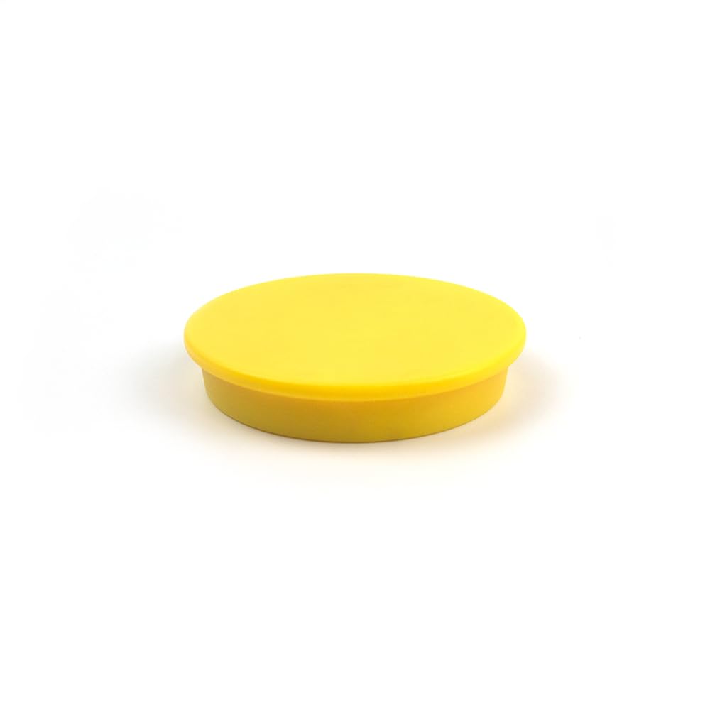 Set of 5 Round Block Magnets 40 mm x 8 mm Yellow, 40mm