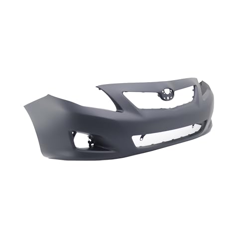 Image of Compatible with Toyota Corolla 2009-2010 Front Bumper Cover | Primed, With Fog Light Holes, Sedan, Ready to Paint, OEM 5211902990, TO1000343