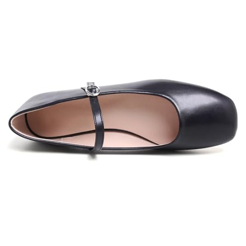Image of LUXINYU Women's Slip on Flats,Classy Round Toe Solid Classic Mary Jane Ballet Dance Shoes Soft Comfortable PU Flat Shoes