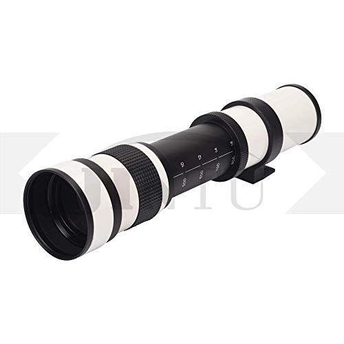 Jintu 420-800Mm F/8.3 Telephoto Lens Camera Zoom Lenses With T Mount Adapter For Canon Eos 4000D 2000D 1200D 80D 90D Rebel T3I T4I T5 T5I T6 T7 T6I T7I Sl1 Sl2 5D Iii Iv 6D 7D Ii 60D 70D 77D White #TOP4