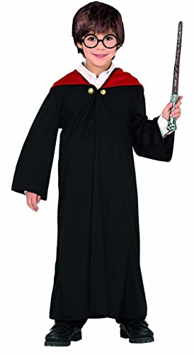 Rubies Disfraz Harry Potter para niños y niñas, Túnica Deluxe con detalles impresos, gafas y varita. Disfraz Oficial de Harry Potter para halloween, navidad, carnaval y cumpleaños (301233-L