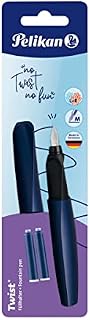 Pelikan® Pióro wieczne Twist P457 | Średnia stlówka | Na naboje atramentowe | Młodzieżowy Design | Biuro Szkoła Studia Praca | Do pisania Kaligrafii Komfortowe i Gładkie pisanie | Night Breezee