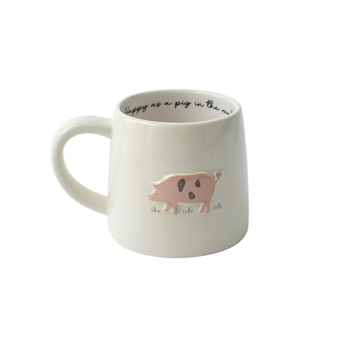 CGB Giftware | Bramble Farm Pig Stoneware Mug in Gift Box | Homeware | Tableware | Kitchenware | Pig Mug | Bramble Farm | GB07499
