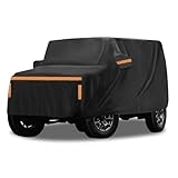 ACROPIX 1 Set Car Cover for Suzuki Jimny JB64W Jimny Sierra JB74W Outdoor Waterproof Sun Rain Dust Wind Snow Protection with Driver Door Zipper Black 1