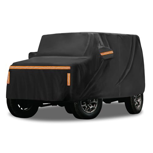 ACROPIX 1 Set Car Cover for Suzuki Jimny JB64W Jimny Sierra JB74W Outdoor Waterproof Sun Rain Dust Wind Snow Protection with Driver Door Zipper Black 1