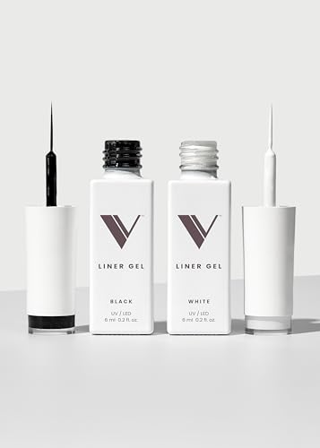 V Beauty Pure Black and White Liner Gel Polish - Black and White Gel Liner Nail Polish