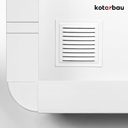 KOTARBAU® Flachkanal 204 mm x 60 mm Lüftungskanal aus Kunststoff 50 cm Länge Effizientes Flachkanalsystem für Optimale Belüftung Flachkanal Abluftkanal Dunstabzug Weiß