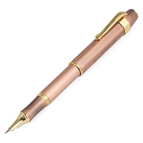 Classic Design Pocket Metal Pen Fine Nib Fountain Pen Gift Pen for Business Signature,Handwriting,Sketch,Drawing (Red Copper) Cover