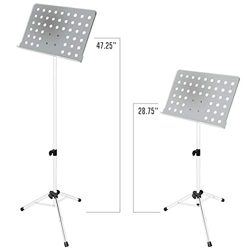 AxcessAbles SM-501 Orchestra Conductor Sheet Music Stand (White)